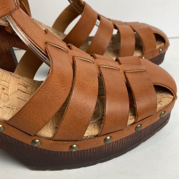 Korks Whitney Platform Sandals Sz 10 Fisherman Studded Heeled Boho Vacation - Picture 4 of 16